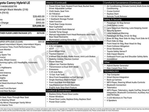 Used 2019 Toyota Camry LE FWD image 22