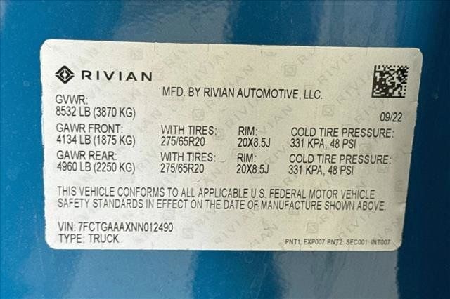 Used 2022 Rivian R1T Adventure AWD/4WD image 26