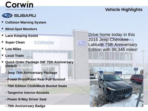 Used 2016 Jeep Cherokee 75th Anniversary image 6