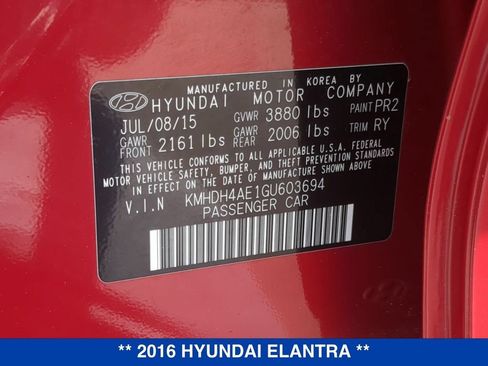 Used 2016 Hyundai Elantra Value Edition FWD image 24