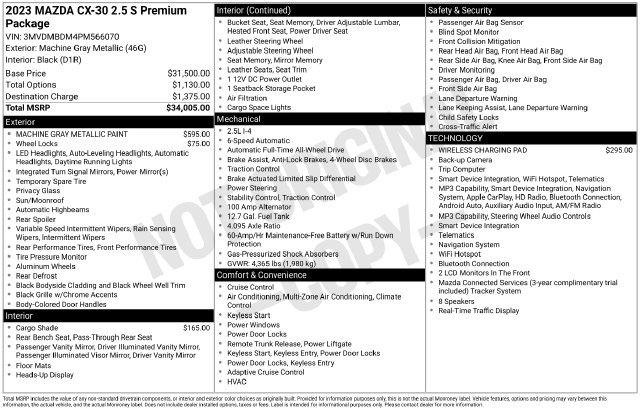 Certified 2023 MAZDA CX-30 AWD 2.5 S w/ Premium Package image 8