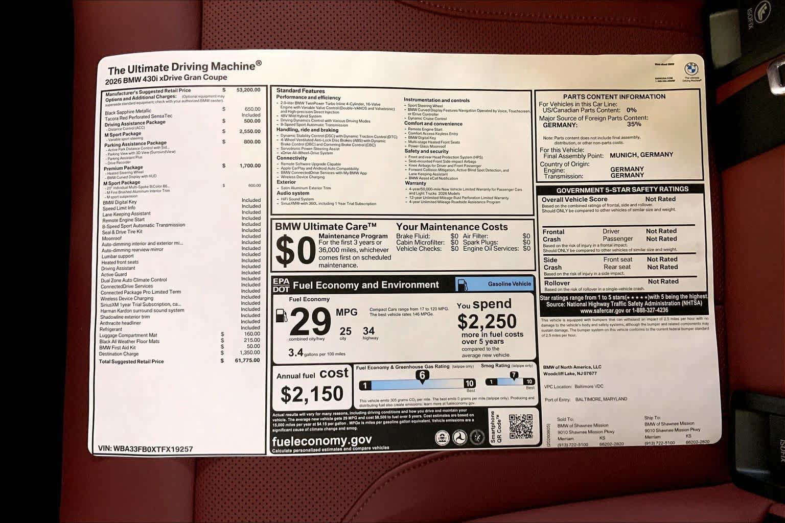 New 2026 BMW 430i xDrive w/ M Sport Package AWD/4WD image 22
