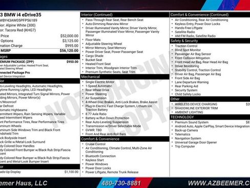 Used 2023 BMW i4 eDrive35 w/ Premium Package RWD image 3