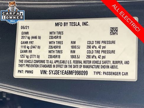 Used 2021 Tesla Model 3 Standard Range Plus RWD image 31