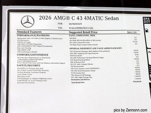 New 2026 Mercedes-Benz C 43 AMG 4MATIC Sedan image 29