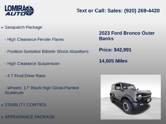 Used 2023 Ford Bronco Outer Banks w/ Sasquatch Package AWD/4WD image 21
