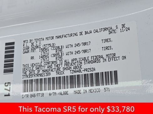 Used 2024 Toyota Tacoma SR5 RWD image 40