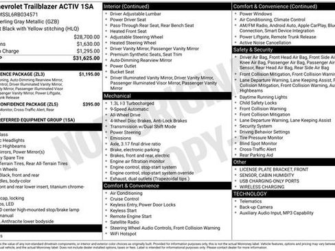 Used 2024 Chevrolet TrailBlazer ACTIV w/ Convenience Package AWD/4WD image 34