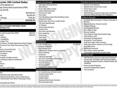 Used 2011 Chrysler 200 Limited FWD image 1