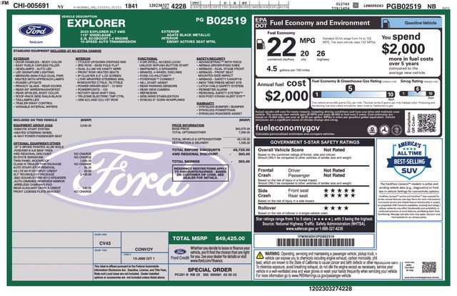 Certified 2023 Ford Explorer XLT w/ Equipment Group 202A AWD/4WD image 4