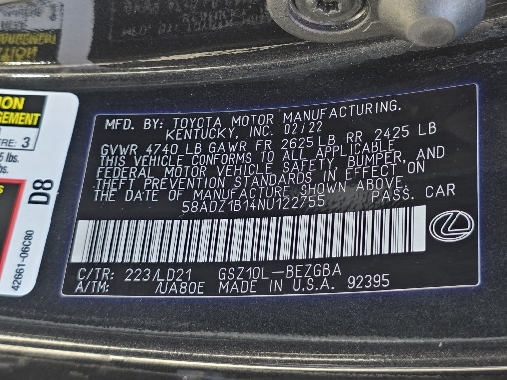 Used 2022 Lexus ES 350 w/ Premium Package FWD image 3