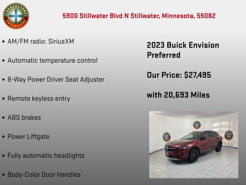 Used 2023 Buick Envision Preferred w/ Sport Touring Package image 15