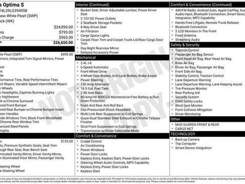 Used 2020 Kia Optima S image 1