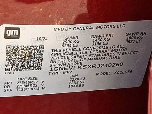 Used 2024 Chevrolet Traverse RS w/ LPO, Floor Liner Package AWD/4WD image 26