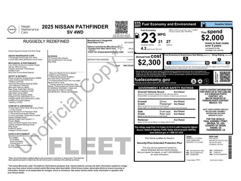 Used 2025 Nissan Pathfinder SV AWD/4WD image 2