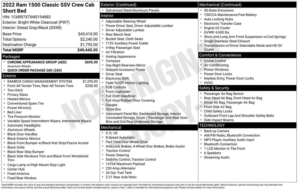 Used 2022 RAM 1500 4x4 Crew Cab Classic w/ Chrome Appearance Group image 25