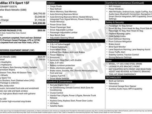 Certified 2023 Cadillac XT4 Sport w/ Cold Weather Package FWD image 36