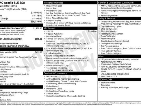 Used 2021 GMC Acadia SLE w/ Driver Convenience Package image 41