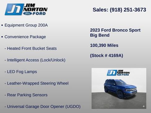 Used 2023 Ford Bronco Sport Big Bend w/ Convenience Package AWD/4WD image 8