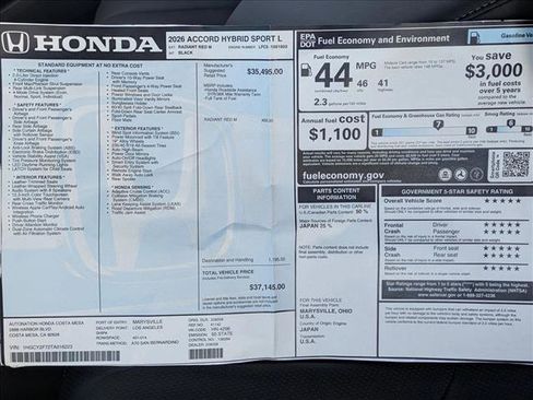 New 2026 Honda Accord Sport image 18