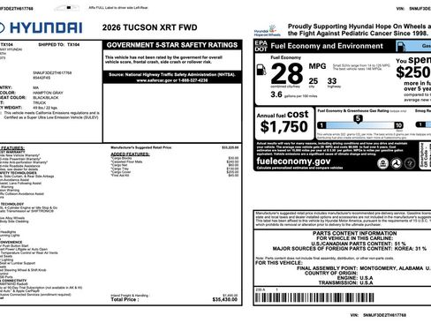 Used 2026 Hyundai Tucson XRT FWD image 3