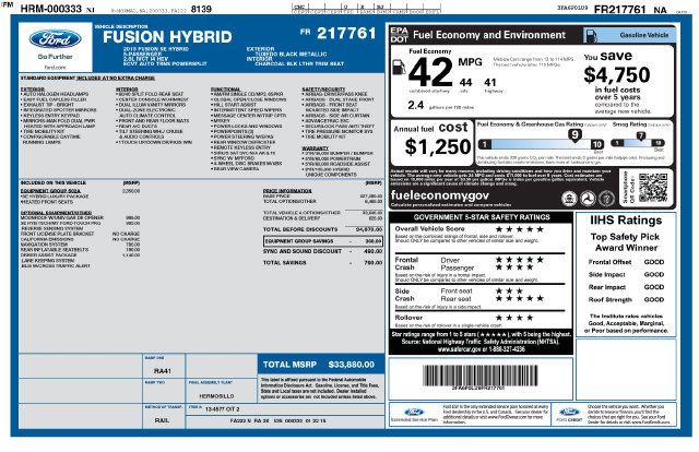 Used 2015 Ford Fusion SE w/ Equipment Group 502A FWD image 3
