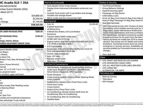 Used 2019 GMC Acadia SLE w/ LPO, Floor Liner Package AWD/4WD image 6