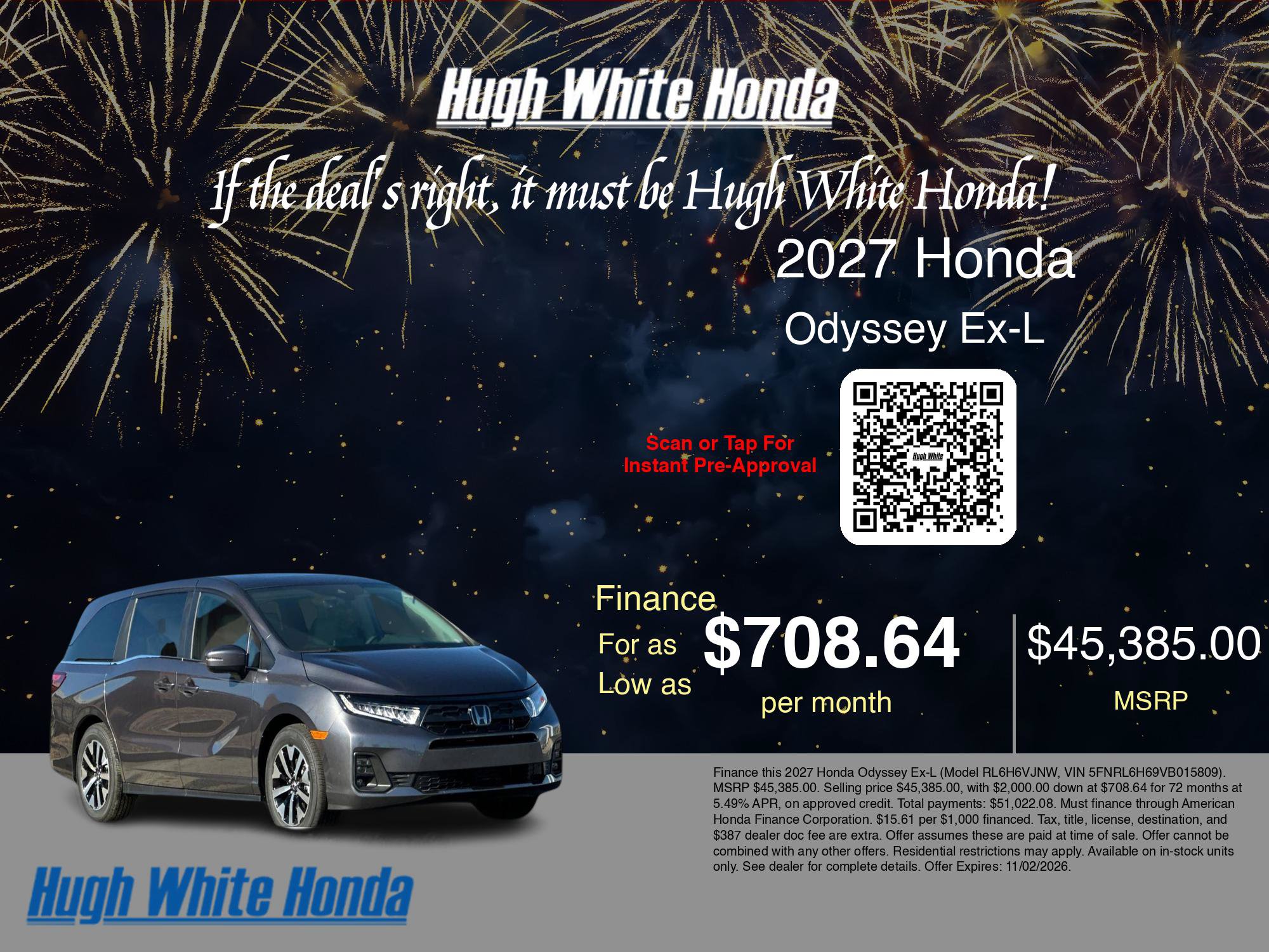 New 2027 Honda Odyssey EX-L image 9