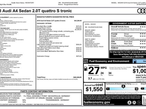 Used 2018 Audi A4 2.0T Premium Plus w/ Premium Plus Package image 2