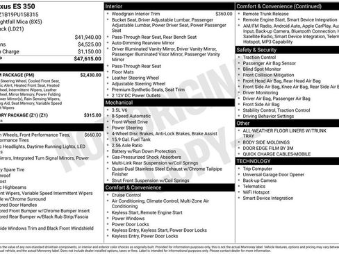 Used 2023 Lexus ES 350 w/ Premium Package FWD image 3