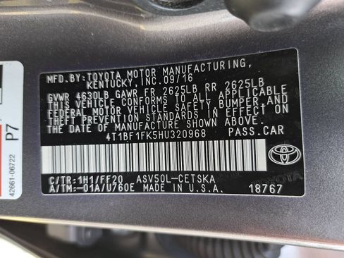 Used 2017 Toyota Camry SE FWD image 37