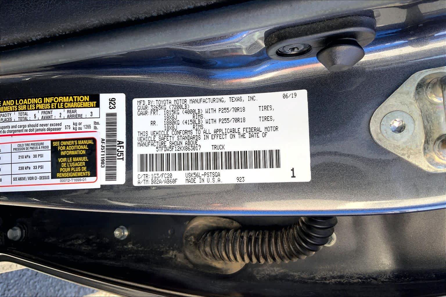 Used 2019 Toyota Tundra SR5 w/ SR5 Upgrade Package AWD/4WD image 37