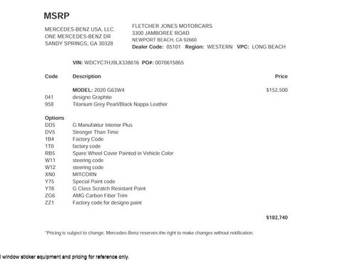 Certified 2020 Mercedes-Benz G 63 AMG 4MATIC image 3