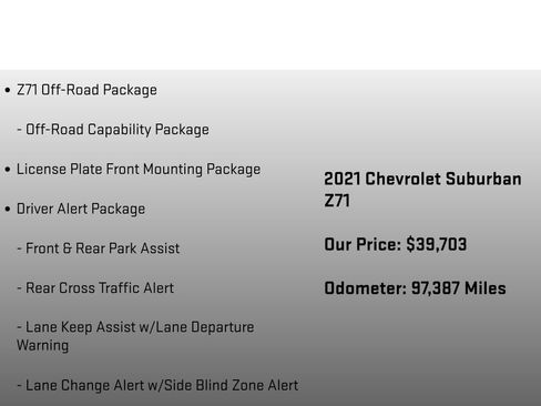 Used 2021 Chevrolet Suburban Z71 w/ Z71 Off-Road Package AWD/4WD image 25
