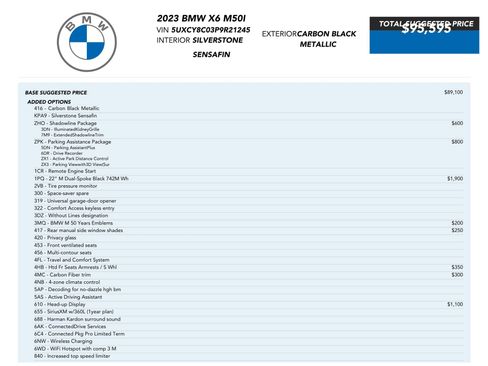 Used 2023 BMW X6 M50i w/ Parking Assistance Package AWD/4WD image 84