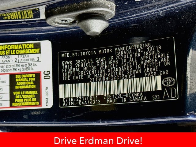 Certified 2019 Toyota Corolla LE FWD image 31