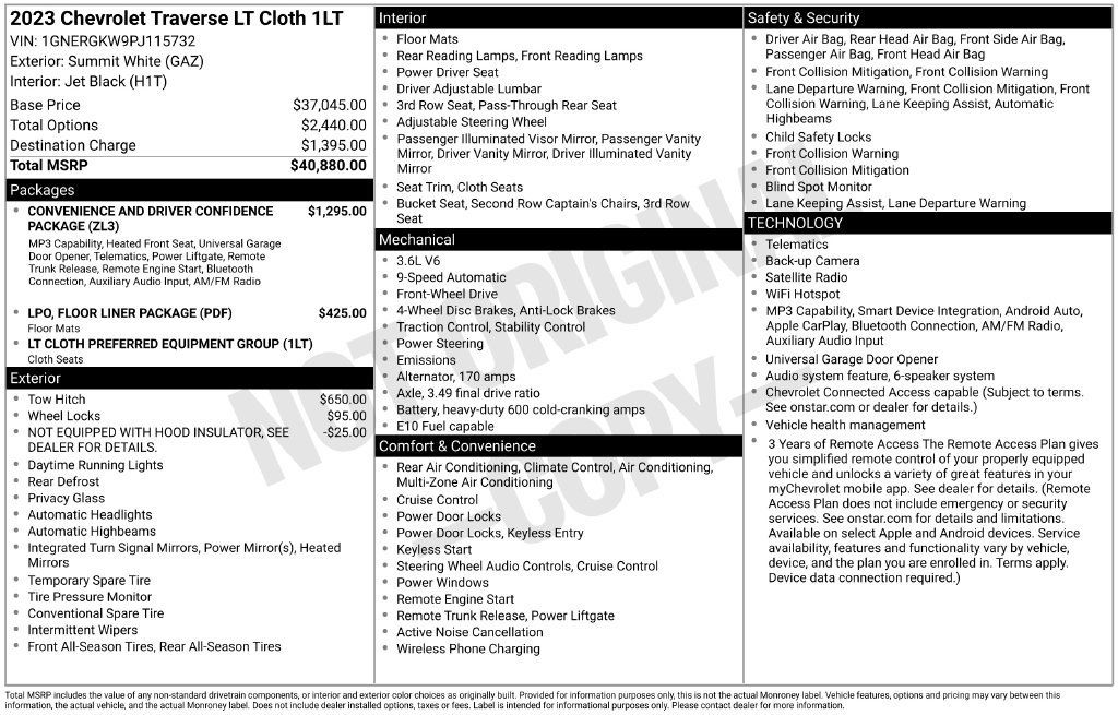 Used 2023 Chevrolet Traverse LT FWD image 2