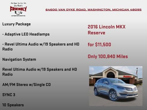 Used 2016 Lincoln MKX Reserve w/ Luxury Package AWD/4WD image 15