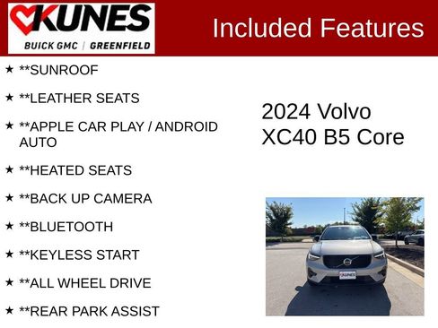 Used 2024 Volvo XC40 B5 Core image 2