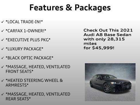 Used 2021 Audi A8 L 4.0T w/ Luxury Package image 4