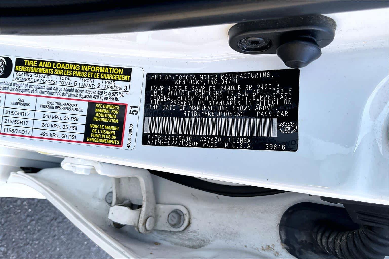 Used 2018 Toyota Camry LE FWD image 31