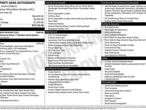 New 2026 INFINITI QX60 Autograph w/ Dark Cargo Package AWD/4WD image 10