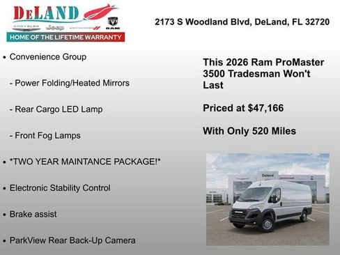 New 2026 RAM ProMaster 3500 w/ Convenience Group FWD image 6