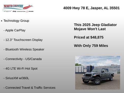Used 2025 Jeep Gladiator Mojave w/ Convenience Group AWD/4WD image 22