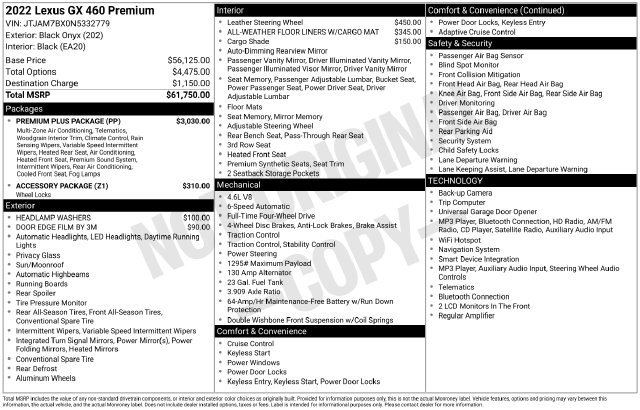 Certified 2022 Lexus GX 460 Premium w/ Premium Plus Package AWD/4WD image 43
