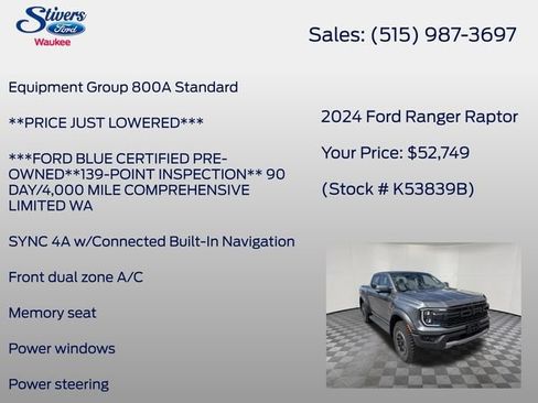 Used 2024 Ford Ranger Raptor AWD/4WD image 8
