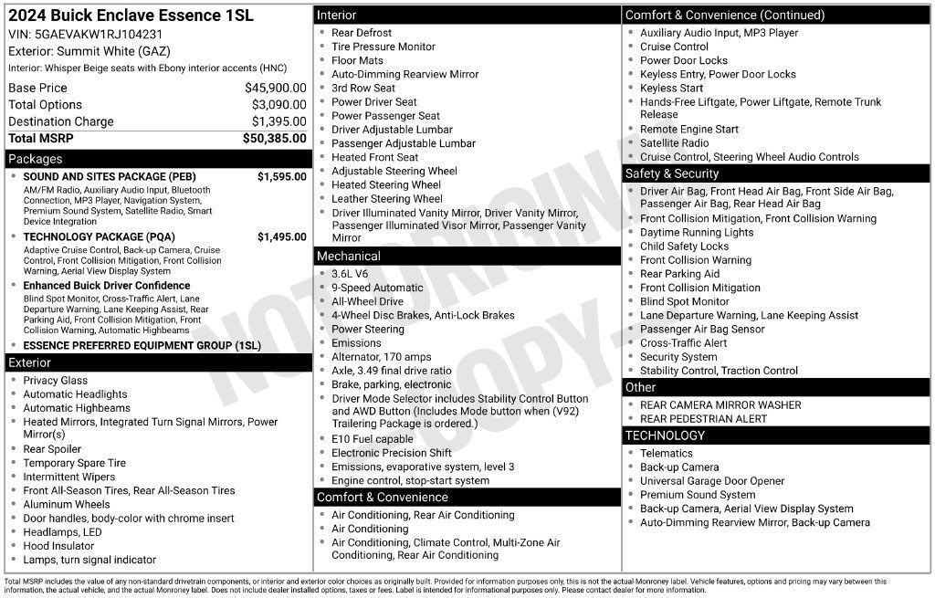 Used 2024 Buick Enclave Essence w/ Sound and Sites Package AWD/4WD image 4