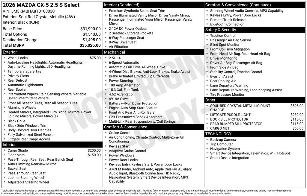 New 2026 MAZDA CX-5 Select AWD/4WD image 3