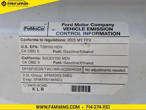 Used 2025 Ford Transit 250 148 Medium Roof w/ Load Area Protection Package RWD image 23