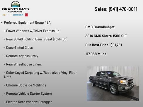 Certified 2014 GMC Sierra 1500 SLT w/ SLT Crew Cab Value Package AWD/4WD image 6